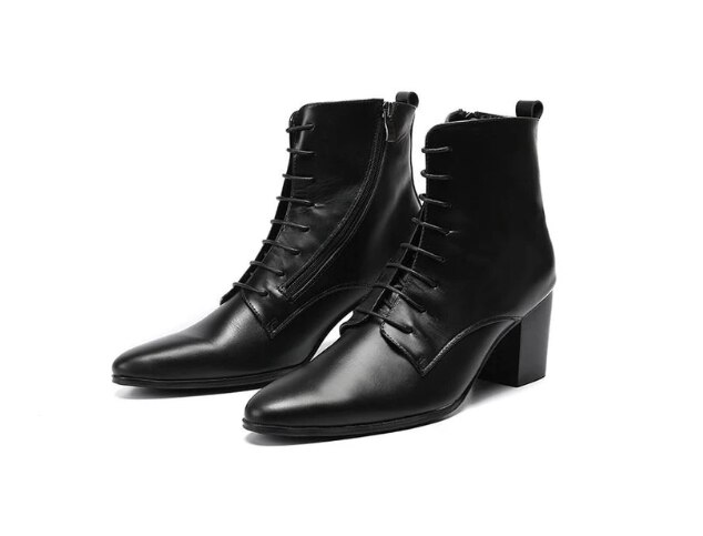 Männer Schuhe Modische Spitze-up Chelsea Boot Pu Leder Handmade Formales Stilvolle Winter Western Stiefel Zapatos De Hombre 4M837: 48