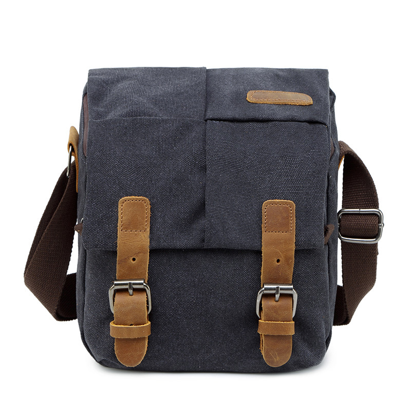 Multifunktionale SLR-Kameratasche, mehrschichtige, strapazierfähige eins-Schulter-Fotografie-Segeltuch-Tasche, passende SLR-Digitaltasche: Schwarz