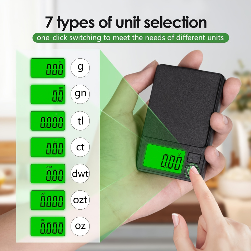 [1000g Digital Scale] Portable Precision Digital Pocket Scale Food ScaleJewelry ScaleBacklit LCDProtective Cover Kitchen Coffee