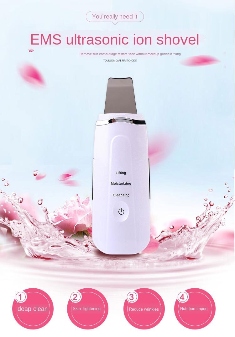 Anlan-purificador de pelo ultrassônico, máquina de limpieza provista de rosado, peeling facial, limpiador de poros, máquina de esfo