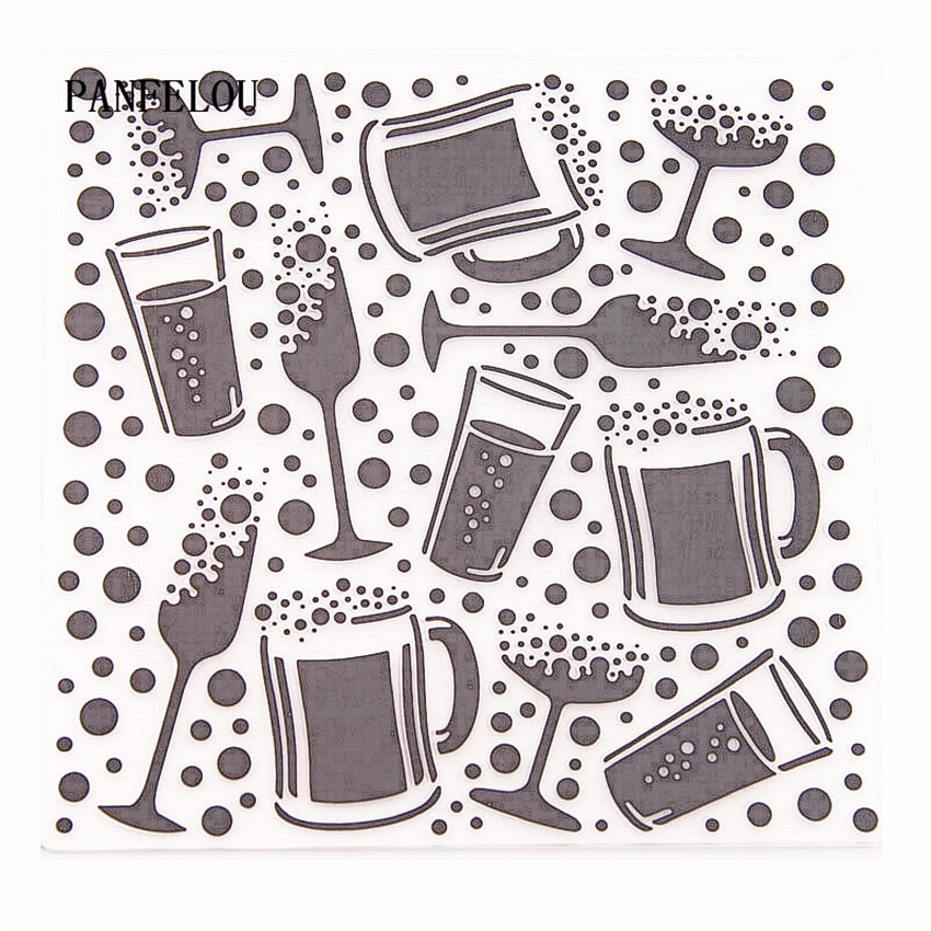 PANFELOU-carpetas de plástico con relieve para cerveza y gafas, plantilla para álbum de recortes, bricolaje, Fondant, pastel, álbum de fotos, fabricación de tarjetas