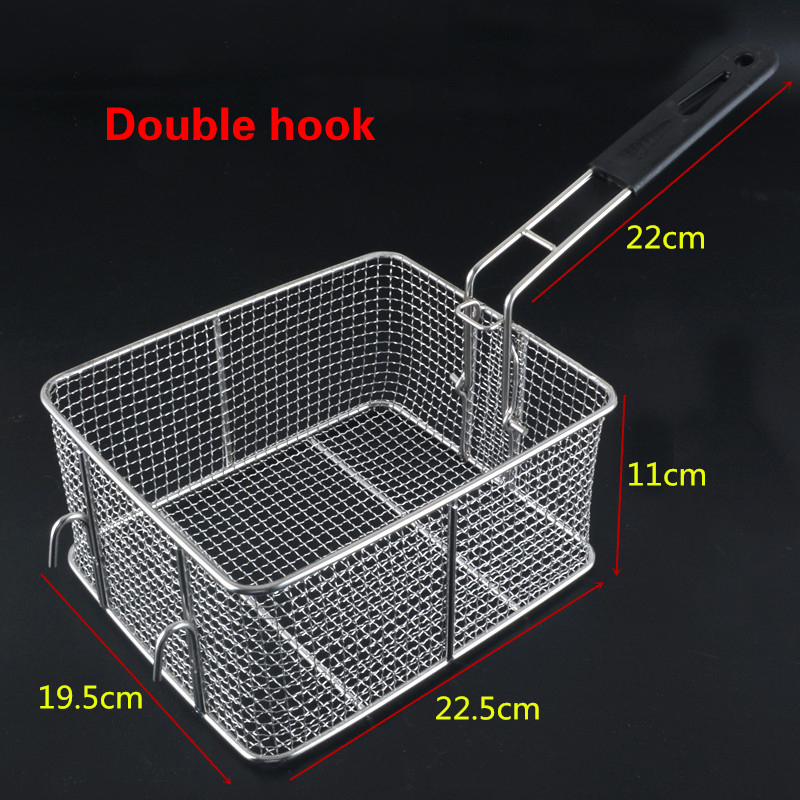 Stainless steel frying basket net French fries basket frying frame square oil control filter frying basket dense frying screen