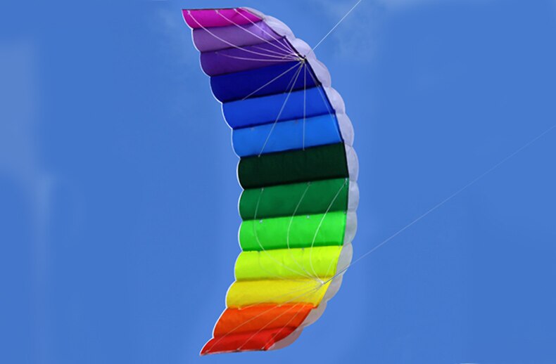 Sports 1.6 m Dual Line Parafoil Parachute Kites Sports Beach With Kite Handle and String Easy to Fly