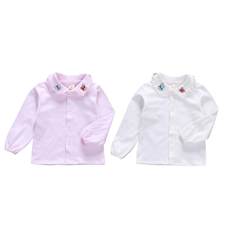 Kinderkleding Meisjes Witte Blouse Lange Mouwen Kinderen Shirts Meisje Blouses School Kleding Kids Tops