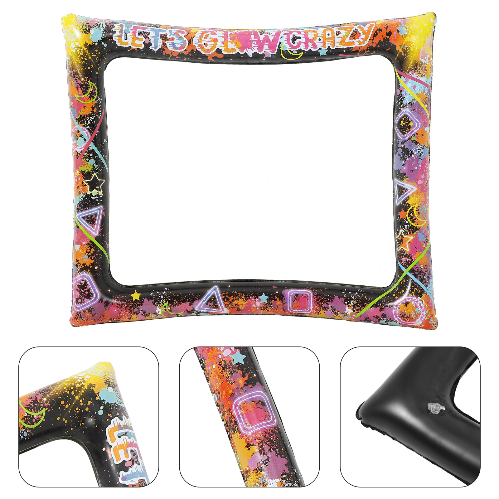 Moldura inflável para fotos, brilho noturno brilhante, aniversário, chá de panela, adereços, suprimentos para festa divertida, moldura de selfie neon, festivo