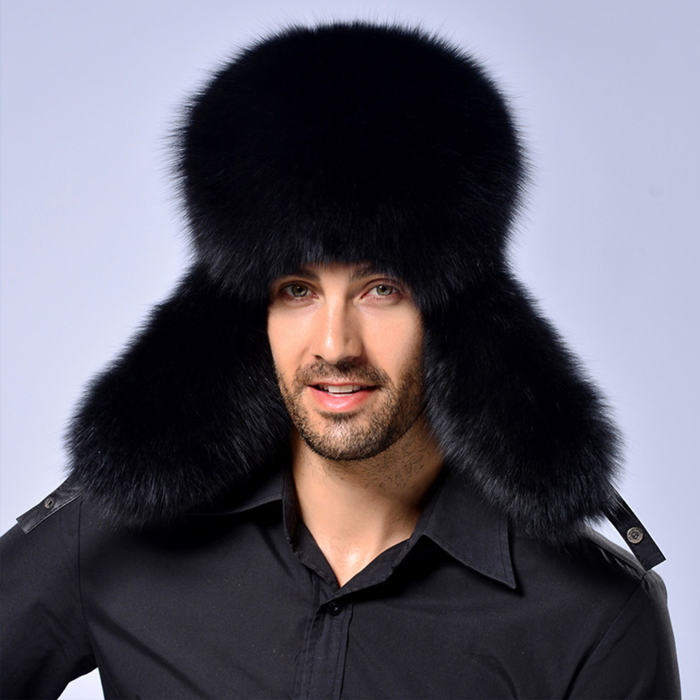 Faux Fur Bomber Hat Russian Ushanka Hat Tapper Hat with Earflap