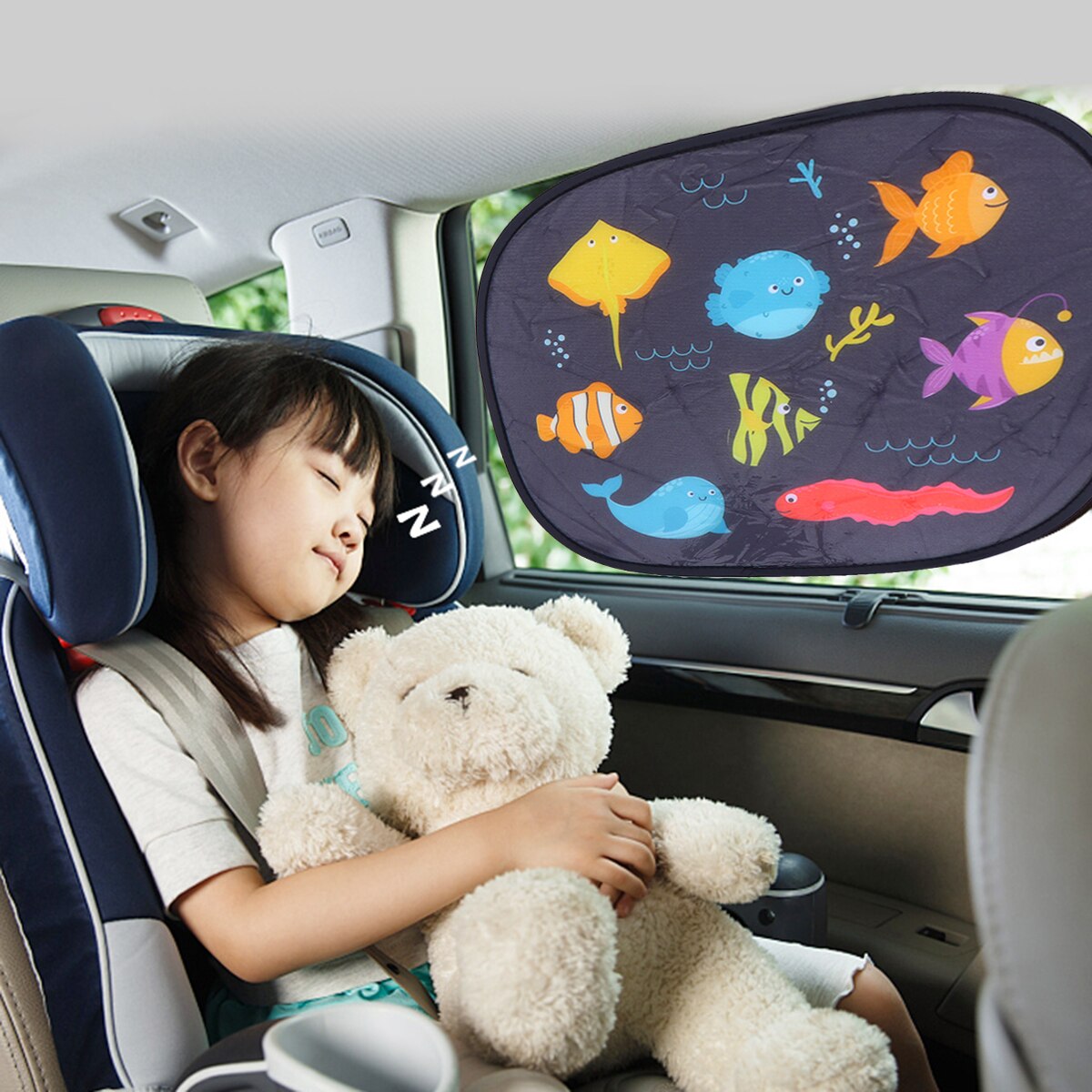 1 Pair Car Sun Shield Cartoon Windshield Sun Shade Sunshade Blocks UV Rays Sun Visor Protector