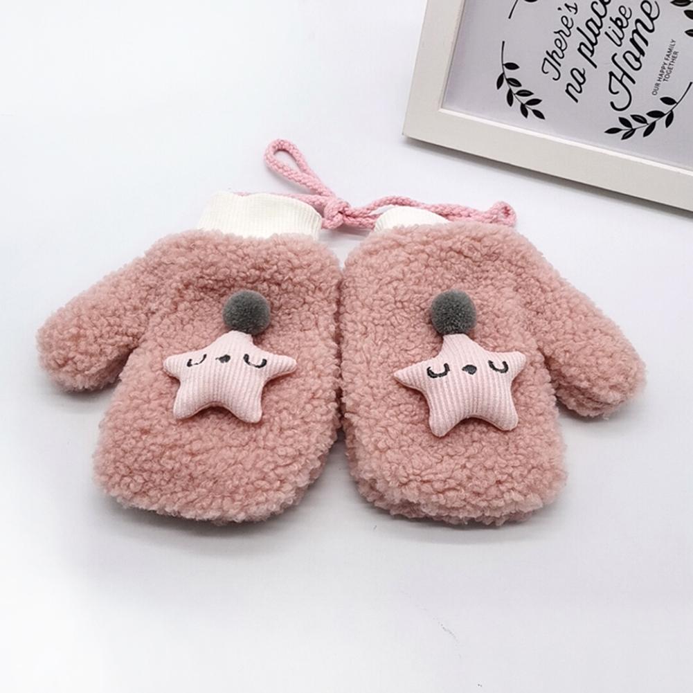 Leuke Herfst Winter Warm Thicken Handschoenen Kinderen Kids Fleece Zachte Meisje Jongen Mitten Imitatie Lam Pluche Leisure Verdikking
