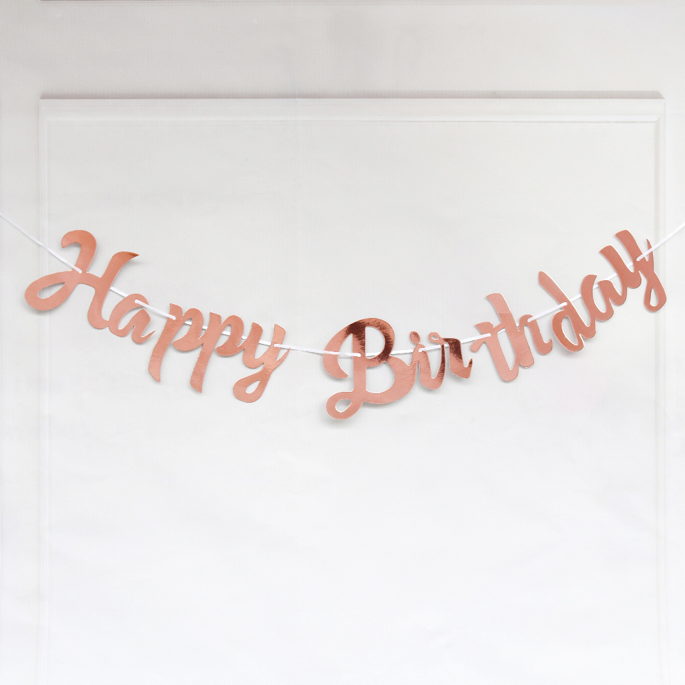Grattis på födelsedagen banderoll bunting hängande flagga girland party dekor banner guld silver spegel papper pojke flicka baby födelsedag tecken