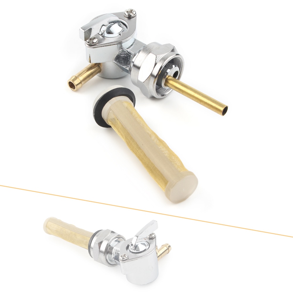 Fuel Valve for Harley Chrome Petcock Right Outlet Spigot for Big Twin Sportster Custom tanks w/ 22mm metric petcocks 13/16