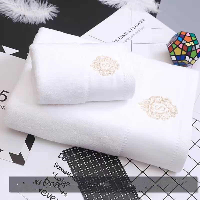 100% cotton towel household towel face towel soft and comfortable thickened adult sports handkerchief white gray blue: White