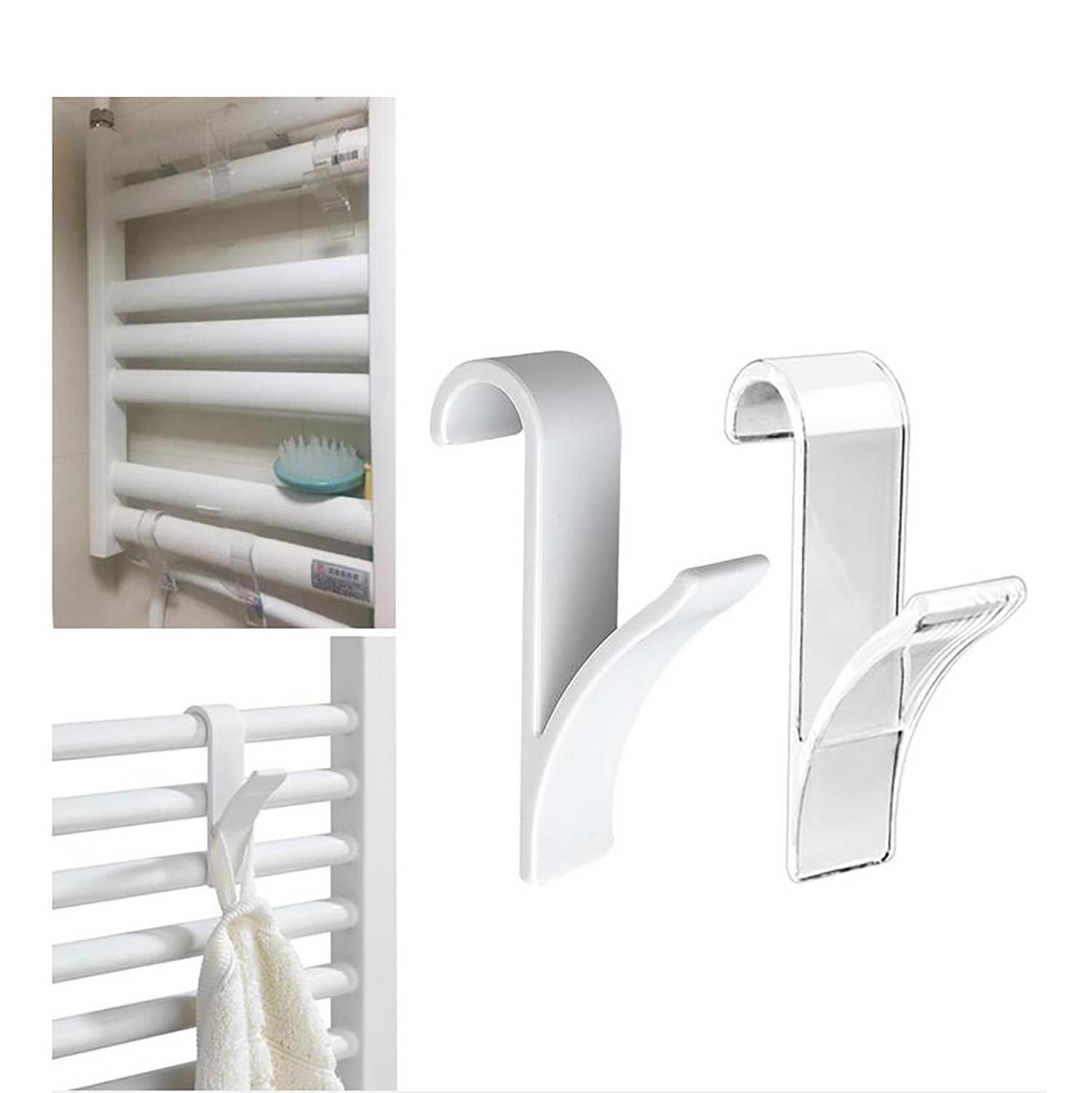 Radiator Airer - Radiator Handdoekrail Hanger Radiator Droogrek Hanger voor Verwarmde Handdoek Radiator Rail Kleerhanger Badhaakhouder Sjaalhanger Wit, 10 stuks (8 stuks