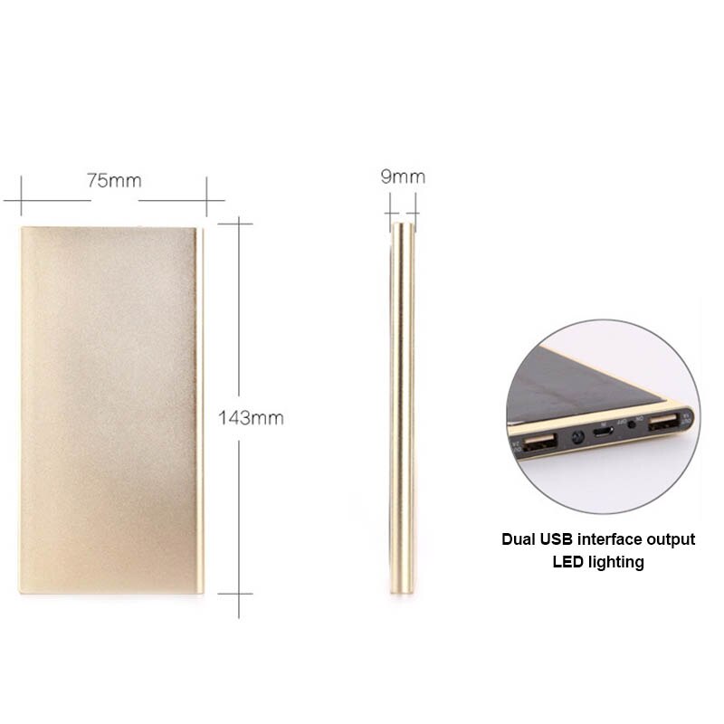 Mobile Power Bank Nesting Portable Wear-resistant Mobile Power Box with 2 USB Port DJA88