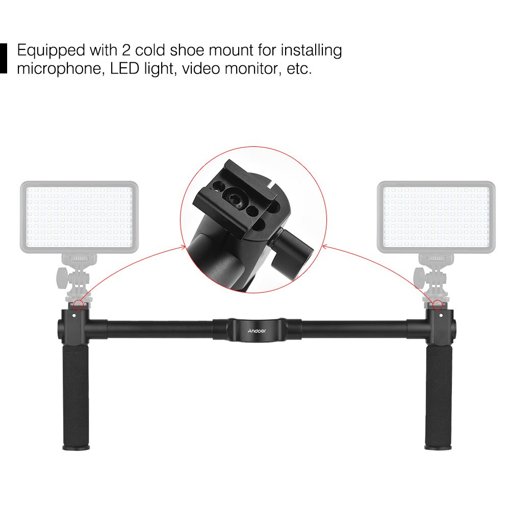 Andoer – stabilisateur de cardan Zhiyun Crane 2, support de guidon à double poignée en alliage d&#39;aluminium