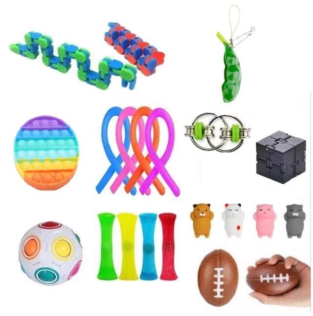24 Pack Zappeln Sensorischen Spielzeug Set Stress Relief Spielzeug Autismus Angst Relief Stress Pop Blase Zappeln Sensorischen Spielzeug für Kinder erwachsene: 21PSC4