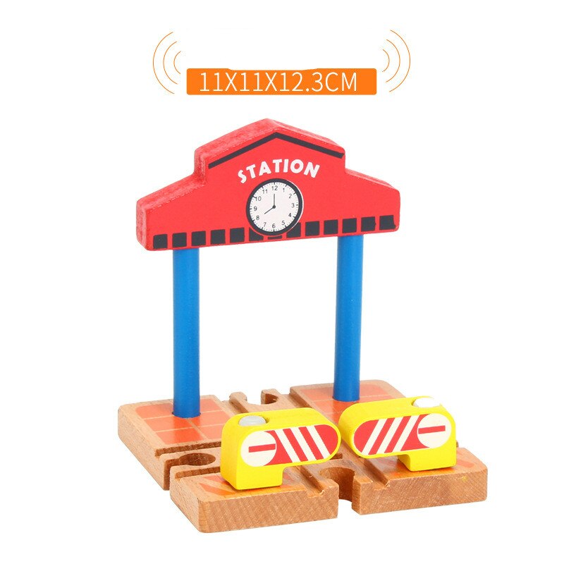 Samohtoy Hout Railway Kleine Gas Station Trein Cross Road Slot Accessoires Originele Speelgoed Kids Xmas Fit Thom Als biro Speelgoed