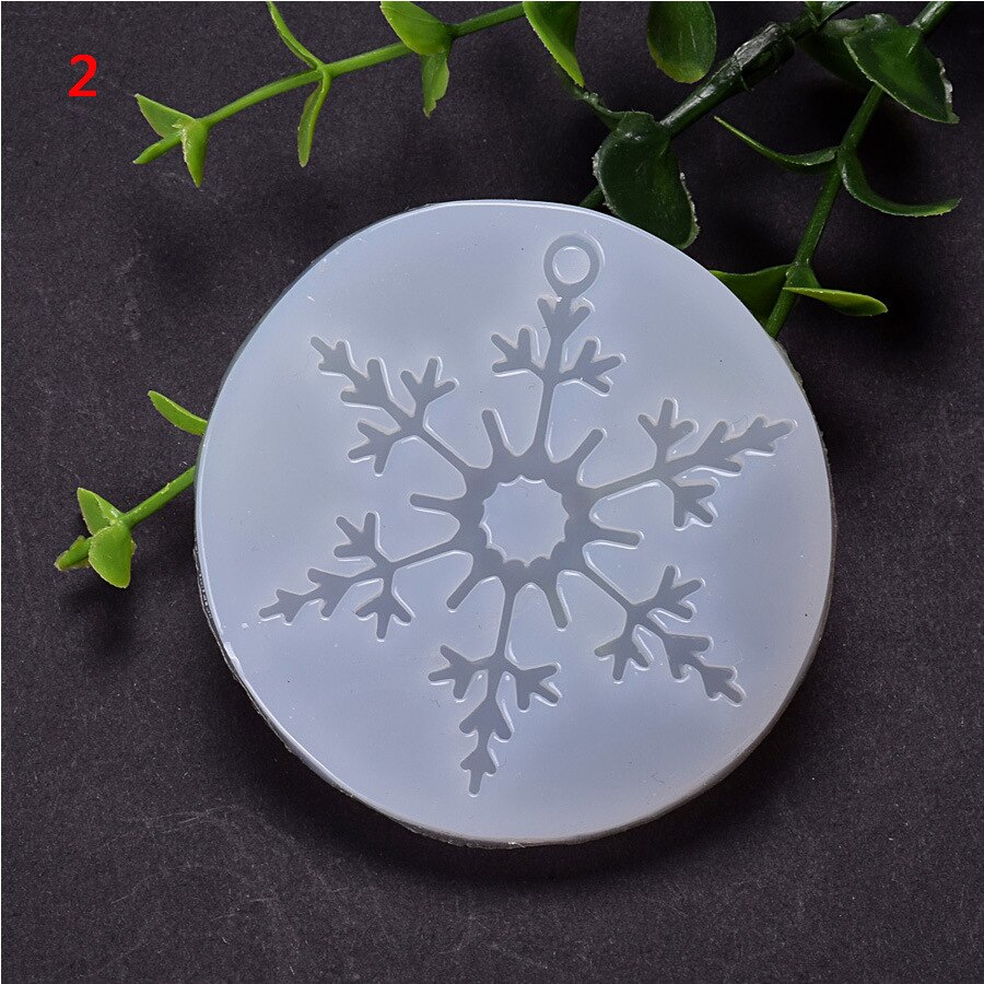 Gran copo de nieve Flexible, molde de silicona para Navidad, molde de cabujón, Pieza de resina Decoden DIY, ornamento de Navidad, fabricación de collar de resina: 02