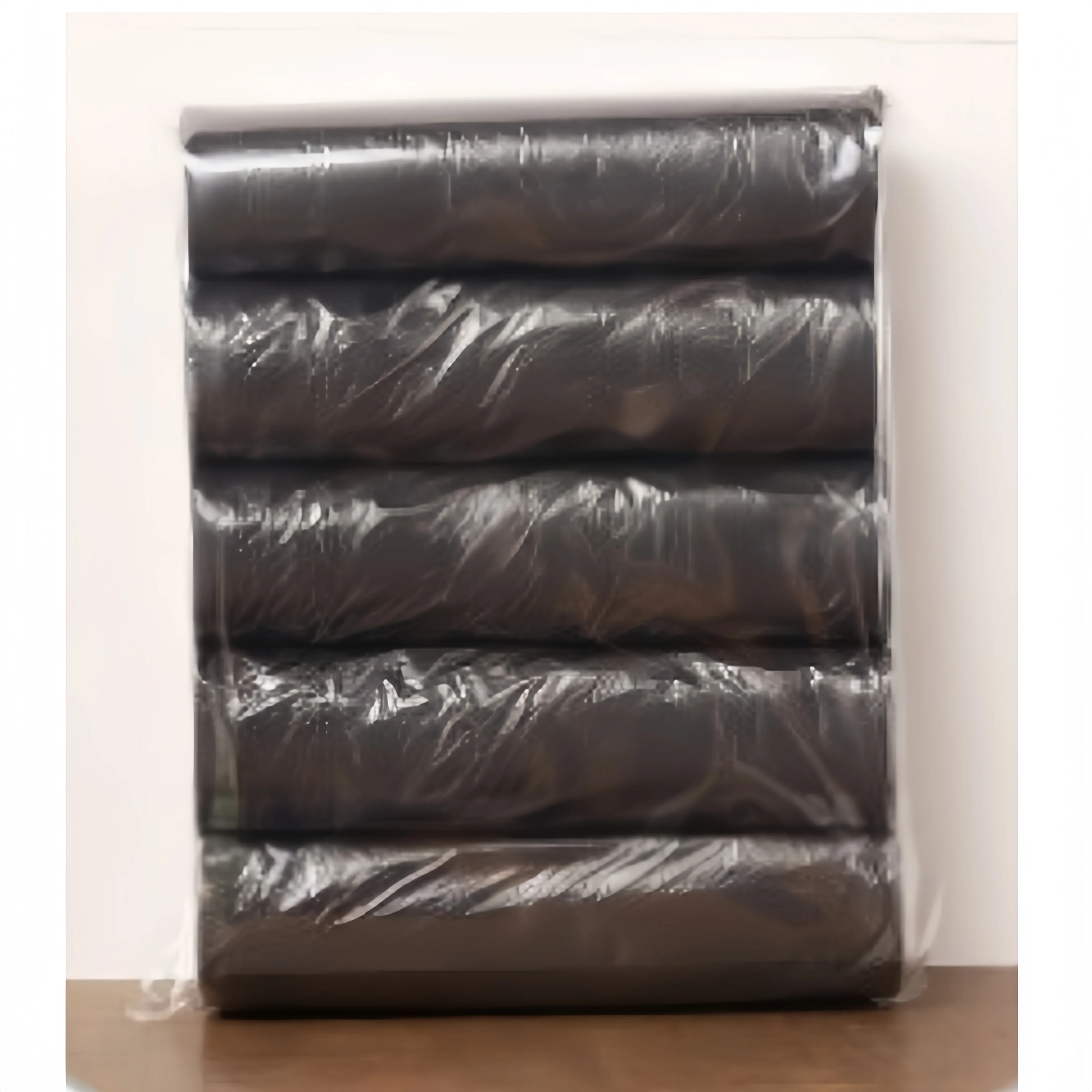 100/500 stuks huishoudelijke wegwerp vuilniszakken voor in de keuken, vuilniszakken voor in de prullenbak, met platte bovenkant voor extra privacy.: Zwart / 60 stuks