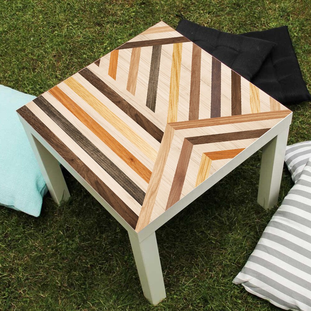 Autocollants de Table en PVC Style Grain de bois, 55x55CM, pour café Bar, autocollant de rénovation de bureau, bricolage, housse de nappe imperméable
