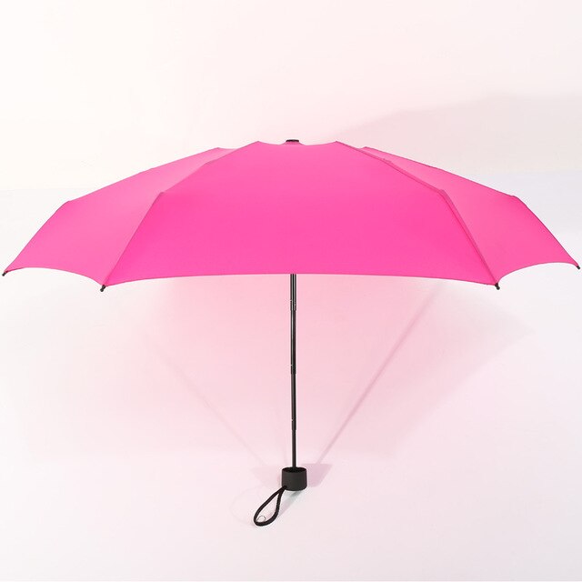 Mini Folding Rain Umbrella Women Men Small Pocket Parasol Girls Anti-UV Waterproof Portable Travel UMBRELLAS 180g: Rose red