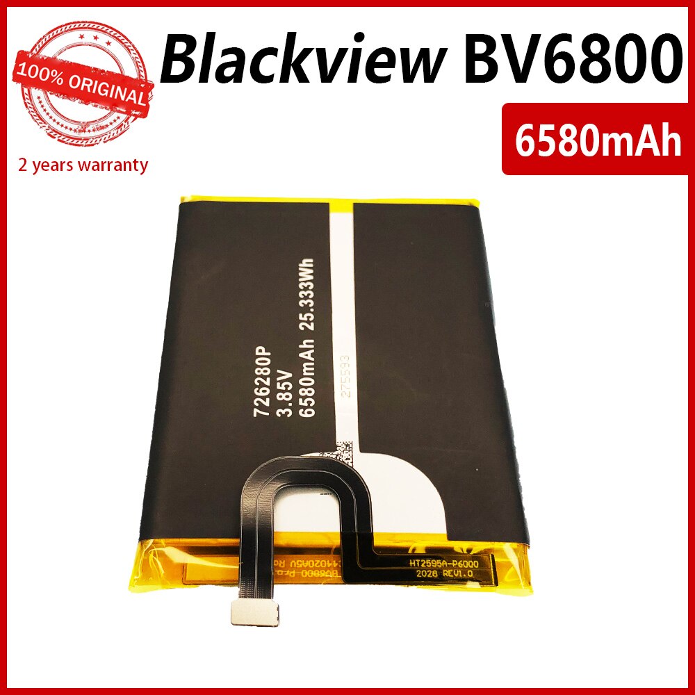 Batterie de remplacement pour Blackview BV6800 Pro, 100% d&#39;origine, 6580mAh, étanche IP68, MT6750T, avec Code de suivi