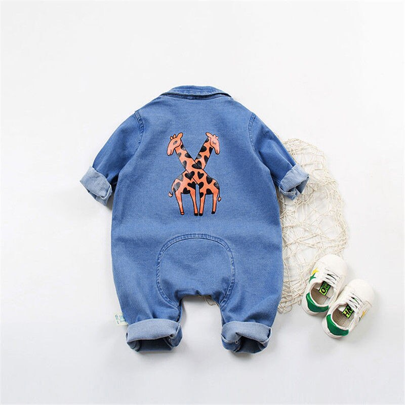 DIIMUU Baby freundlicher Jungen Kleidung Kleinkind Karikatur Overall Denim Hosen freundlicher lässig Overall Langarm Hosen