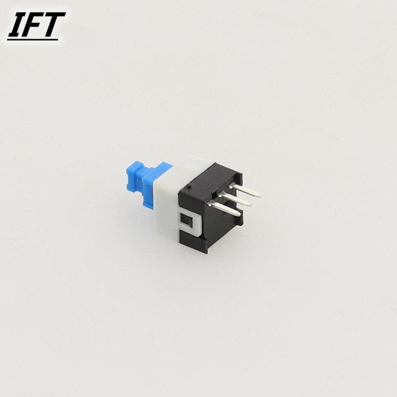 10pcs Free shopping 7*7mm 3Pin Push Tactile Power Micro Switch Self lock On/Off button Latching switch