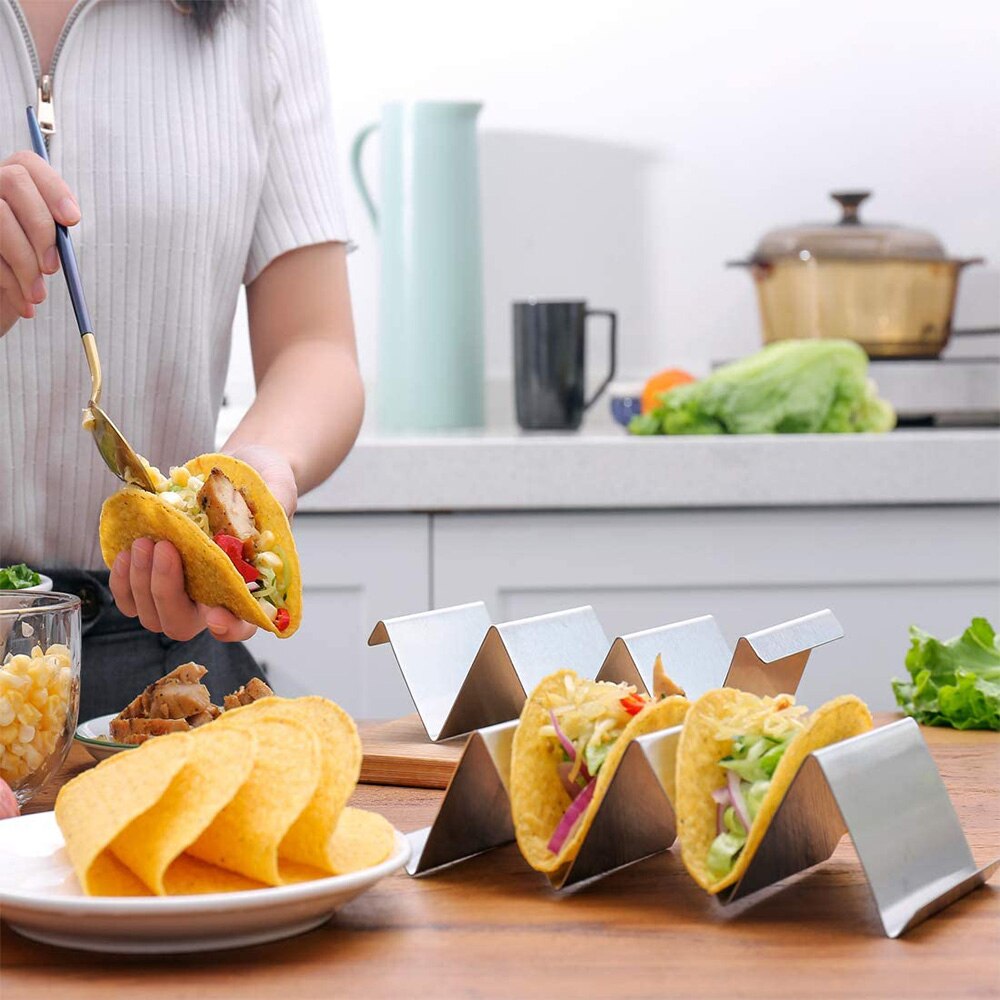 Taco Halter Welle Form Edelstahl Stehen Taco Mexican Food Rack Heißer Hund Display Halter Küche Lebensmittel Rack Shell