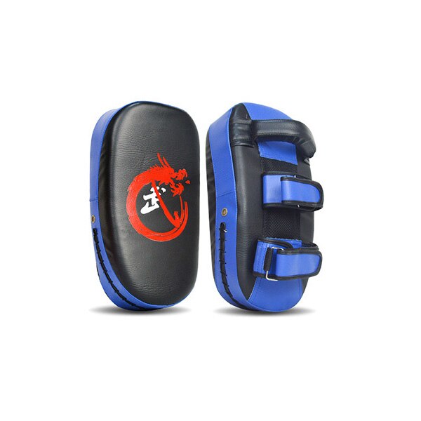 Thai boxing target Muay Thai Karate Sanda Punching Bag Curved foot target Boxing Fitness Hand Held Target Shooting Free Sparring: 1 pair blue