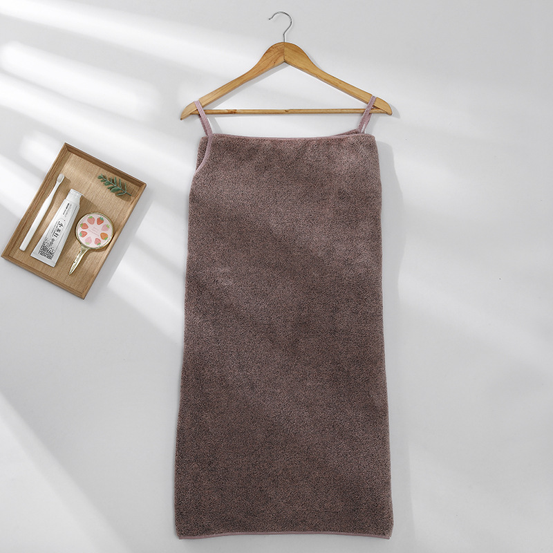 Solid Color Coral Fleece Wearable Microfiber Bathrobe Warm Woman Shower Soft Breathable Bath Towel for Adults: WineRed