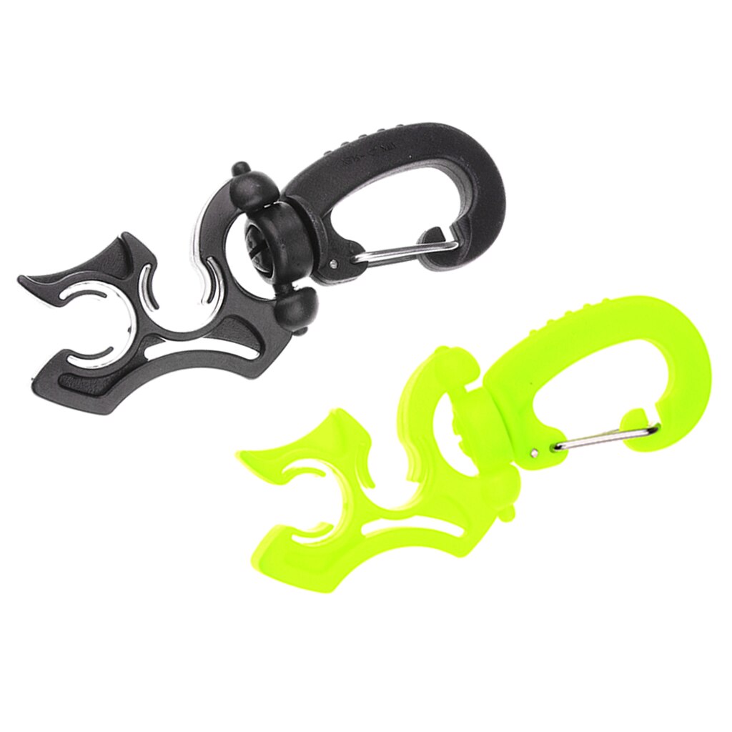 2 Stuks 3.9 &quot;X 1.4&quot; Dubbele Slang Protector Houder Met Swivel &amp; Vouwen Clip Voor Onderwater Duiken Bcd regulators Houder