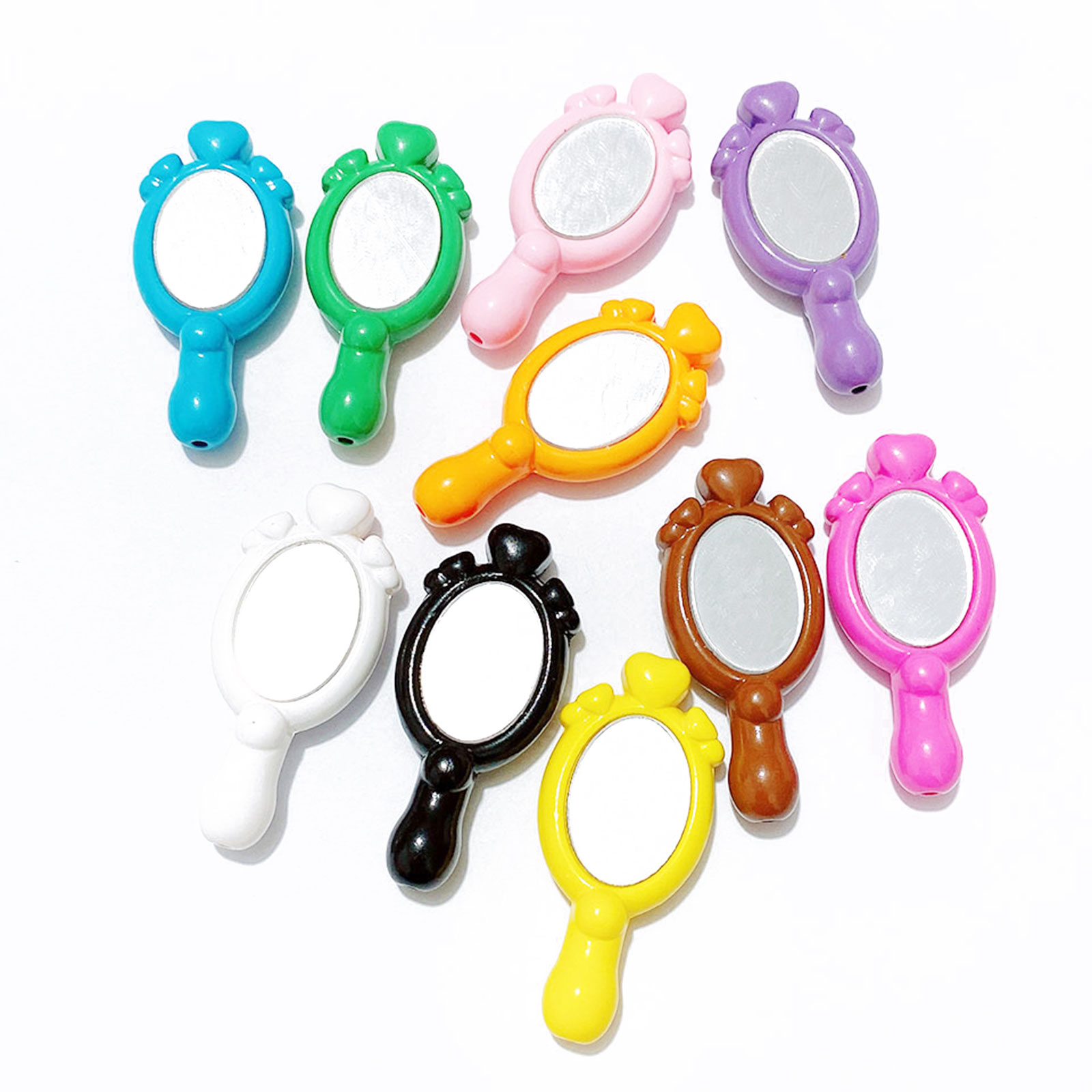 Espejo de belleza mágico de mano, cuentas Kawaii para fabricación de joyería, manualidades, decoración, collar, cadena de teléfono, accesorios de bolígrafo con cuentas