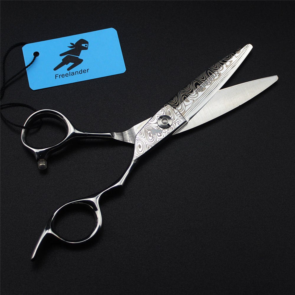6.0 "Damascus Patroon Hond Haar Snijden Schaar Wilg Scharen Wide Blade Kat Grooming Kappersscharen Kapsel Gereedschap