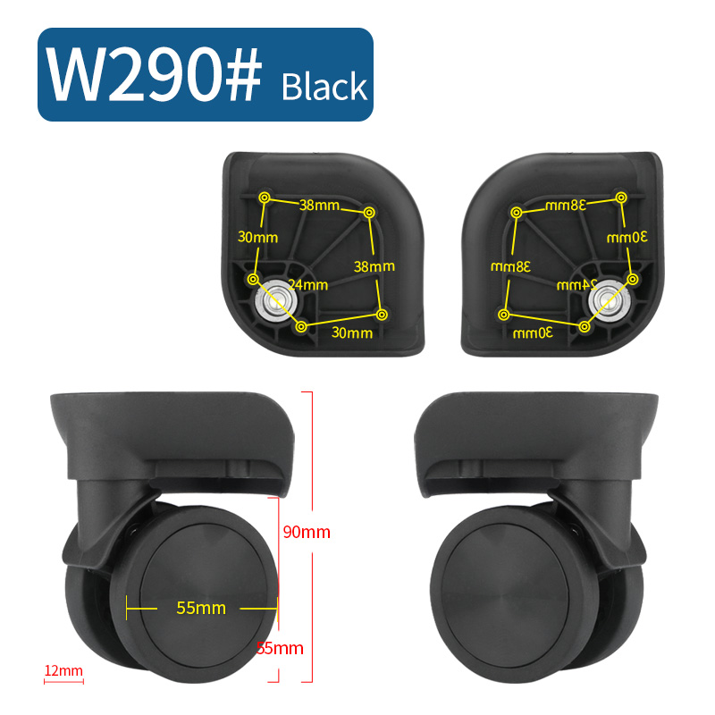 1 Pair of Universal Luggage Wheel Replacement Silent Balanced Wear-Resistant Universal Caster Luggage Accessories: Navy Blue