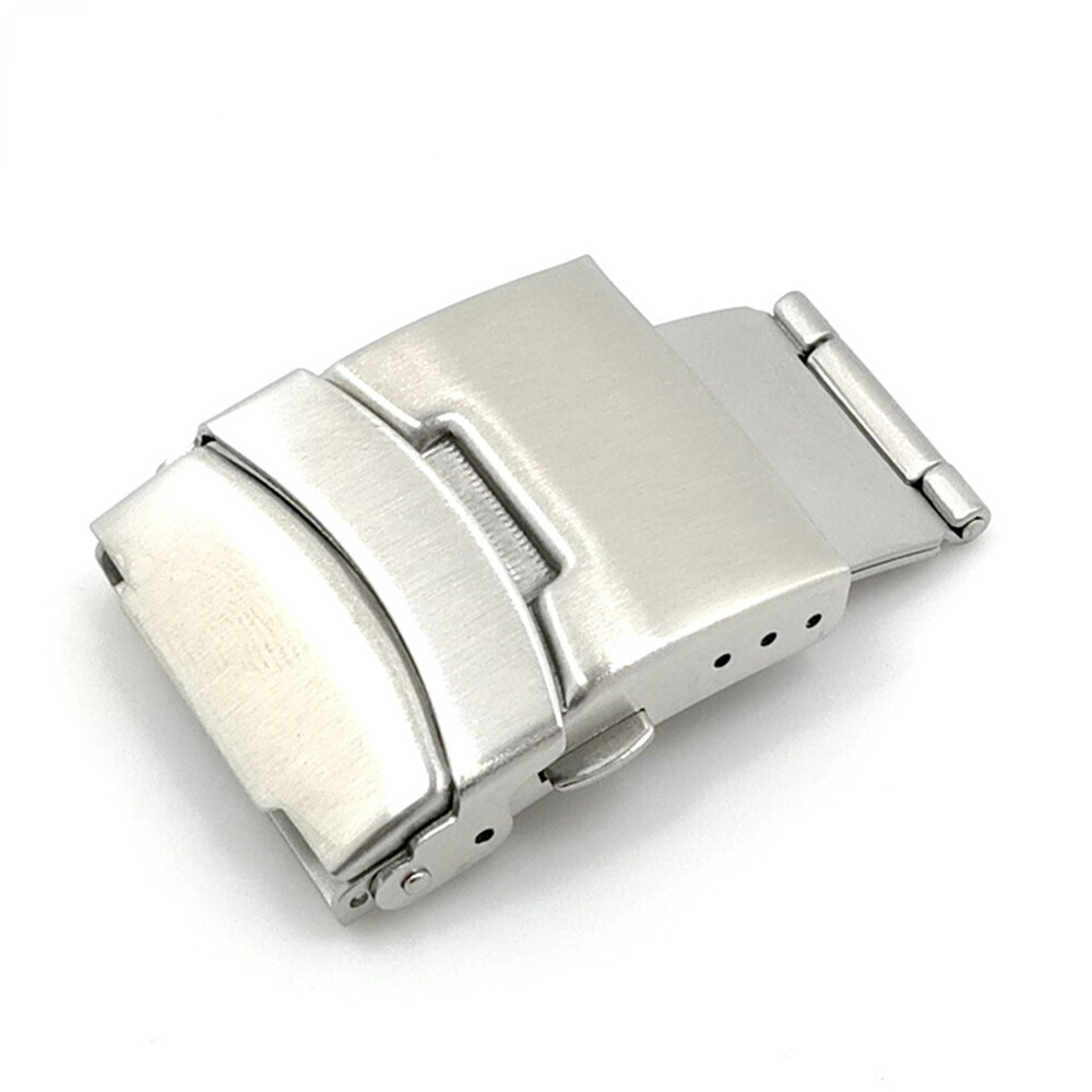 16Mm 18Mm 20Mm 22Mm 24Mm Roestvrij Staal Horloge Band Pin Gesp Voor Horloge Opvouwbare Gesp Dubbelpers Zilveren Horloge Accessoires