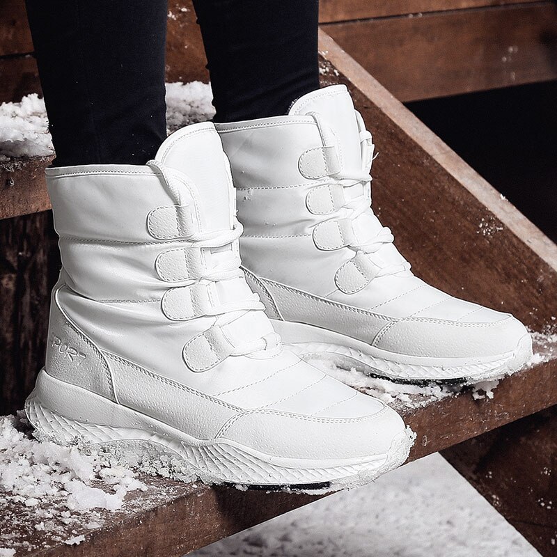 Botas de invierno a prueba de agua para Mujer, Botas de nieve para Mujer, Botas largas de invierno, con tacones de piel gruesa, Botas de Mujer