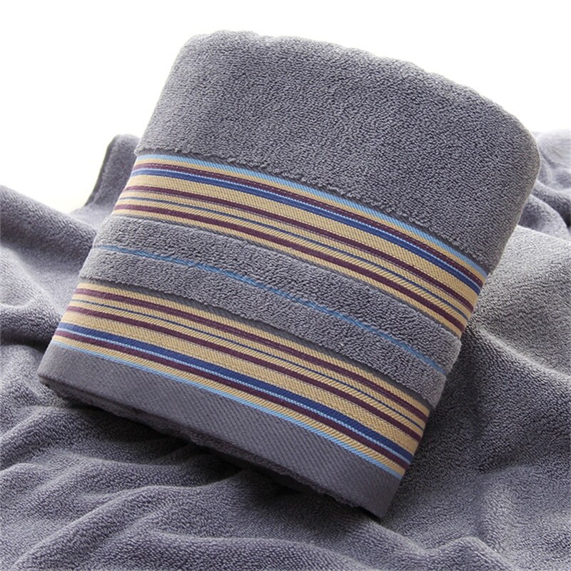 1 pièces serviettes de bain marron pour adultes enfants coton doux Jacquard cisaillé rayé main visage serviette de plage absorbant salle de bain produit: Gris clair / 35x75cm