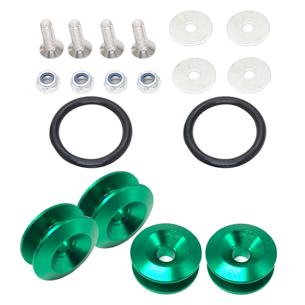 Universal Aluminum Bumper Quick Release Fasteners Fender Washers: Green