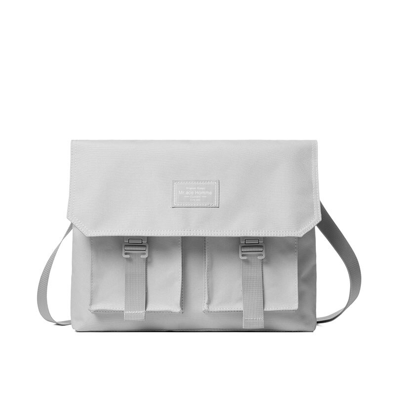 Bolso de mensajero amarillo de simple, bolso de teléfono para hombre, bolso de lona para mujer, bolsos de hombro para niño, bolso de escuela de verano: White