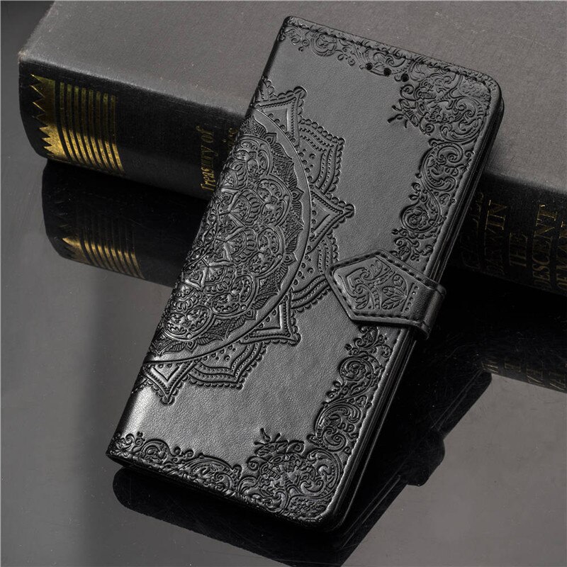 Luxury Leather flip cases For Samsung J3 J3 6 Wallet Card Holder Phone Case For Samsung Galaxy J3 J320 SM-J320F cover: Black