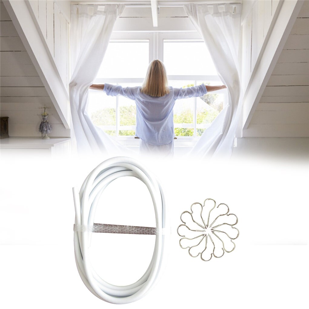 3M Curtain Wire White Steel Wire With Hook Can Hang Curtain Photo Wall Wire Multifunctional Household Accessories