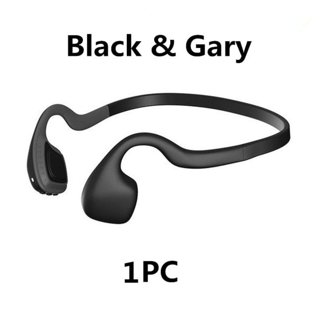 True Bone Conduction Wireless Headphones Bluetooth Earphone with Microphone Gaming Headset Sport Outdoor Handsfree: Black Gary Classic