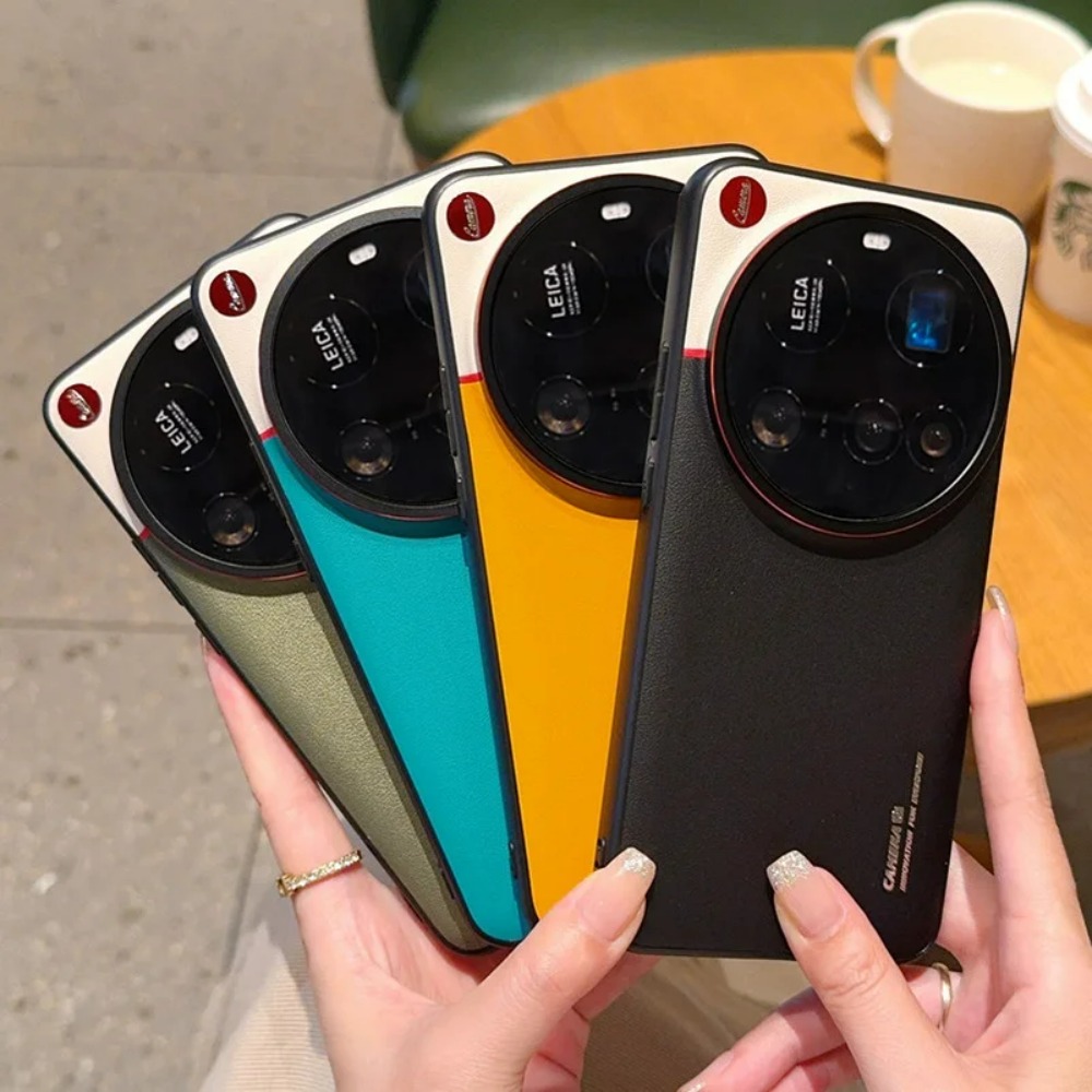 Para xiaomi 15 14 pro ultra 13 caso de luxo ultrafino fosco contrastante couro proteção da câmera titânio prata borda capa