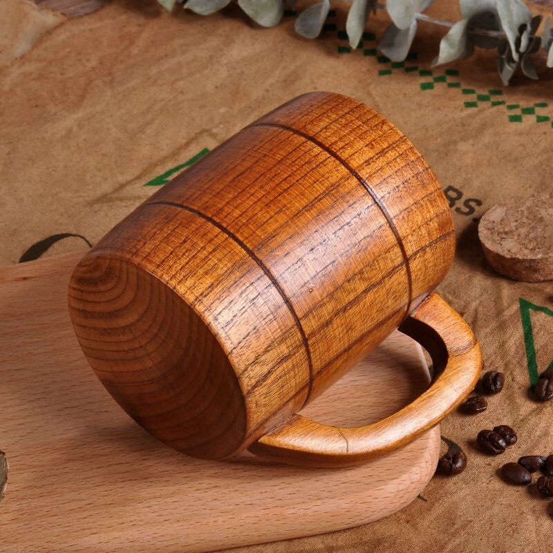 320ml Classic Style Natural Wood Cup Wooden Beer Mugs Drinking For Party Novelty Eco-friendly Drinking Supplies Tools