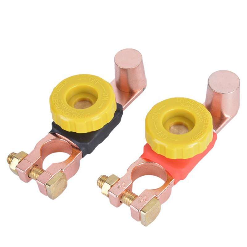 Battery Disconnect Switch Battery Link Terminal Quick Cut Off Switch Cut Master Brass: RED AND BLACK