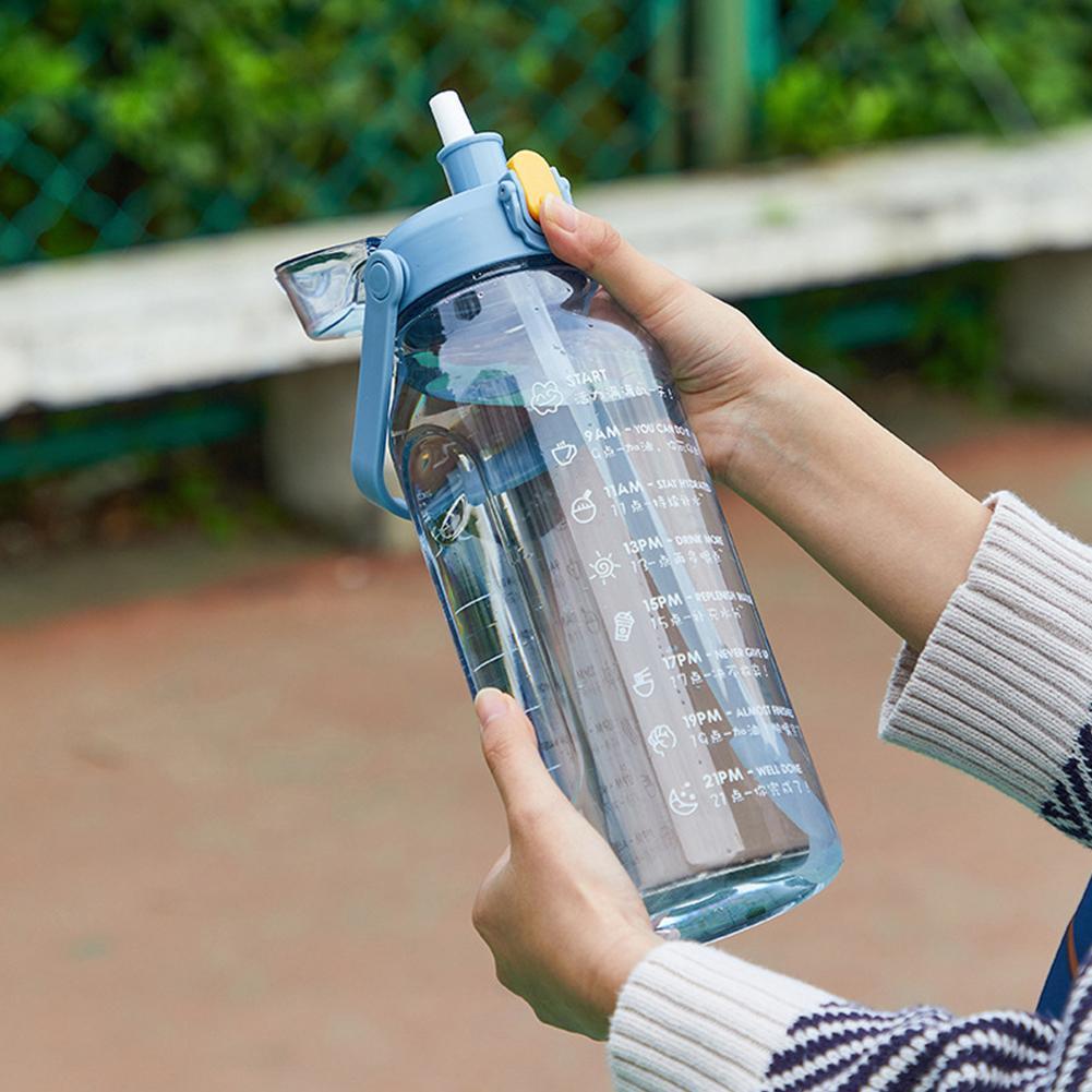 2000ml Large Capacity Waterbottle Water Bottle Sport Flask For Camping Hiking Tourism Travel Drink Water Bottle With Time Marker