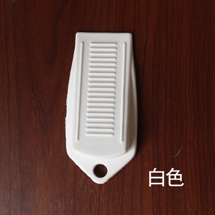 Equipo de protección para puertas de niños, Tope de puerta de seguridad inferior a prueba de viento, de goma, antipellizco: 1 PC White