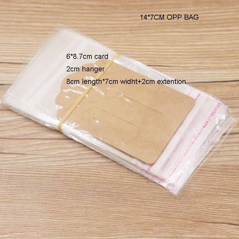 100PCS Storage Bags Transparent Self Adhesive Resealable Clear Poly Bags Packaging opp Bag jewelry card matching opp bags