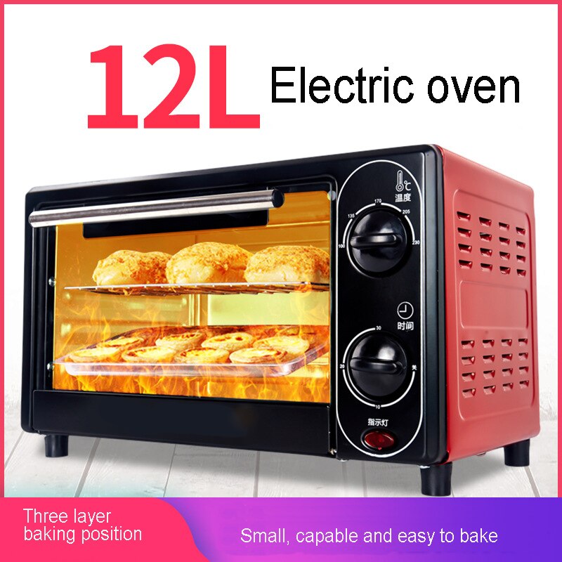 Multi Function 12L Electric Oven Household Bread Cake Baking Small Oven Timing Conveyor Pizza Ovens Kitchen Appliances bakery