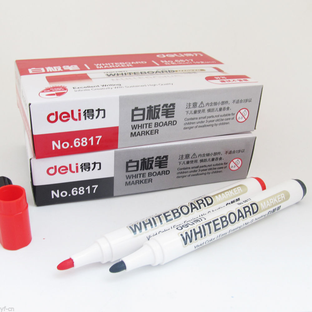 10 stks/partij DL Whiteboard Marker Droge Wissen WhiteBoard Marker Pen 2mm Marker Pen Kantoorbenodigdheden